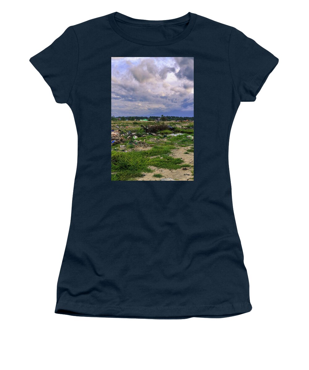 Lose Women's T-Shirt featuring the photograph Earthquake And Liquefaction Natural Disasters #4 by Mangge Totok