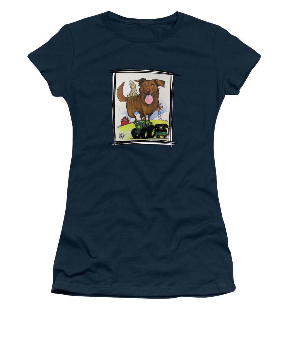 Bentson Women's T-Shirt featuring the drawing 5267 Bentson by Canine Caricatures By John LaFree
