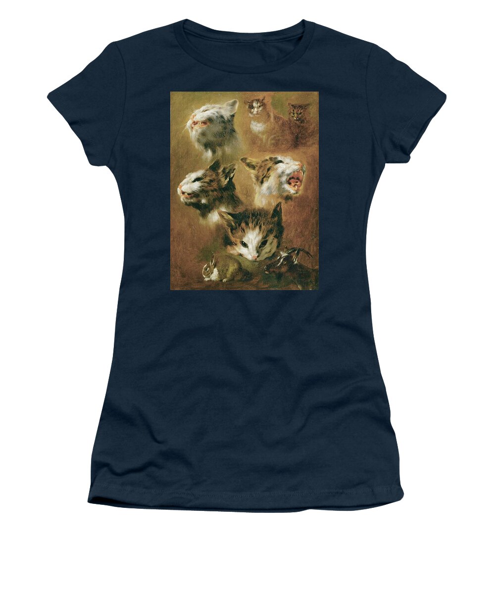 Pieter Boel Women's T-Shirt featuring the painting Pieter Boel moved to Paris in order to paint the animals in the newly established zoo of Louis XIV. #7 by Pieter Boel -1622-1674-