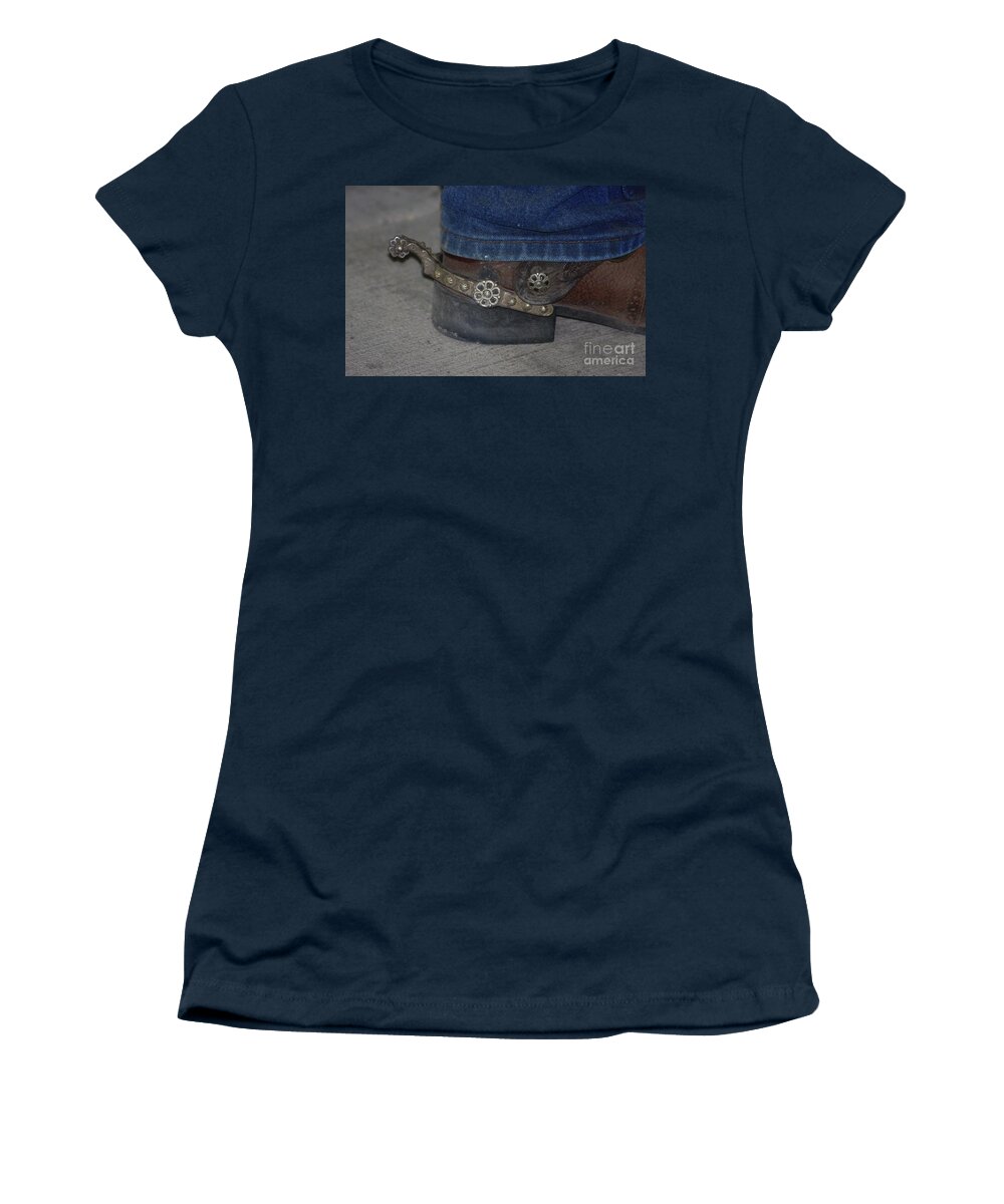 Spur Women's T-Shirt featuring the photograph A Cowboy and his Spurs by Terri Brewster