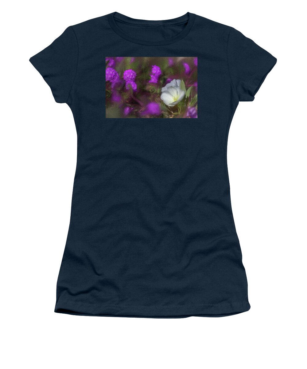 Anza - Borrego Desert State Park Women's T-Shirt featuring the photograph A Sketchy Primrose by Peter Tellone