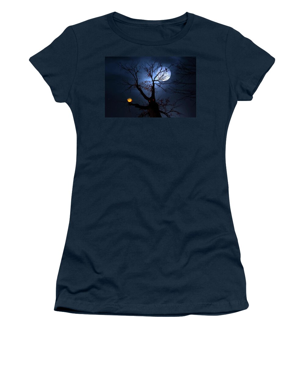 Halloween Women's T-Shirt featuring the digital art A Spooky Halloween by Mark Andrew Thomas