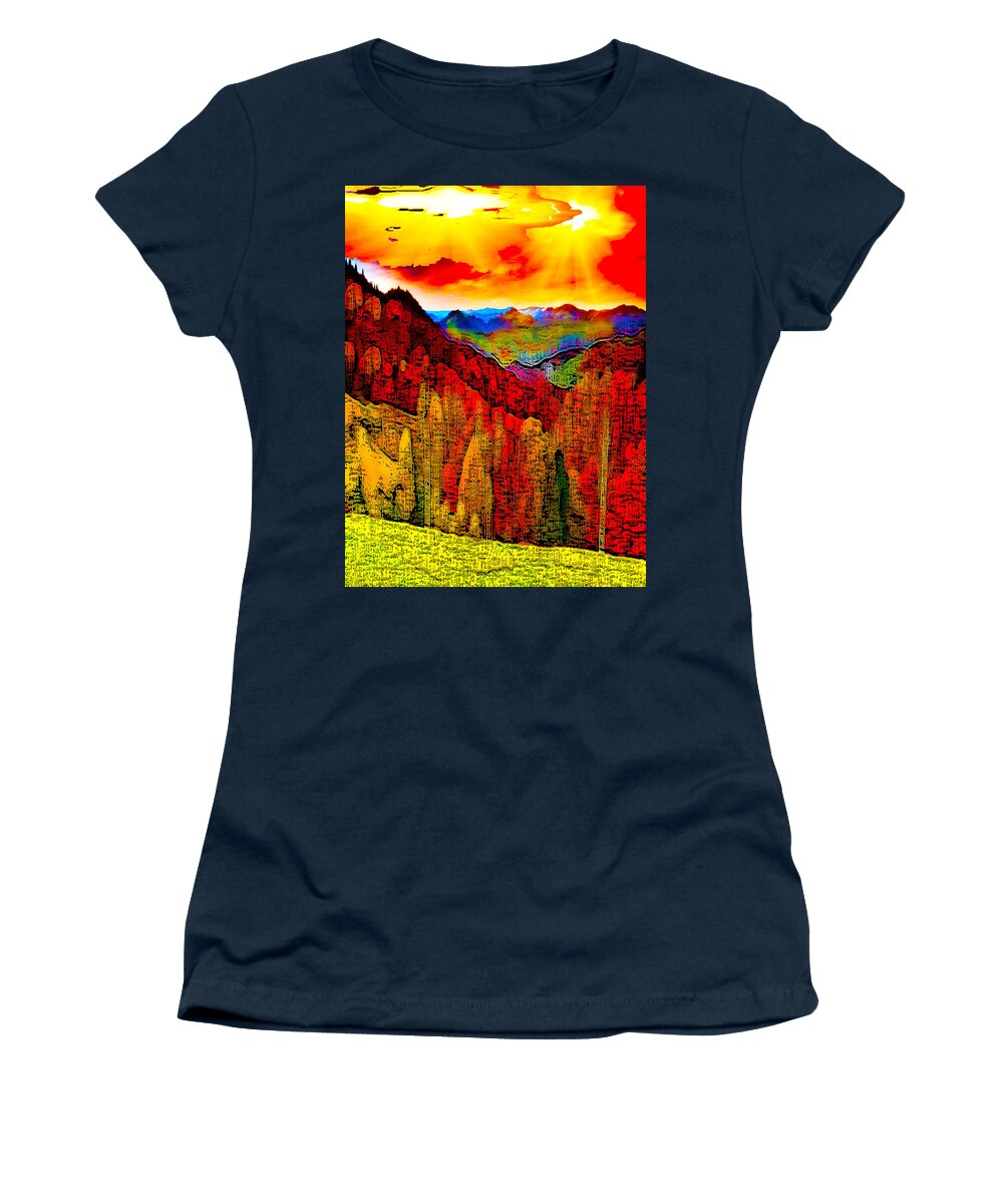 Abstract Landscape Women's T-Shirt featuring the digital art Abstract Scenic 3a by Bruce IORIO