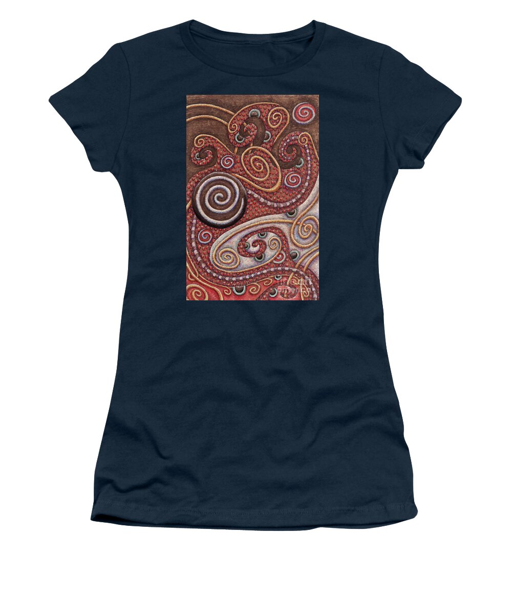 Whimsical Women's T-Shirt featuring the painting Abstract Spiral 6 by Amy E Fraser