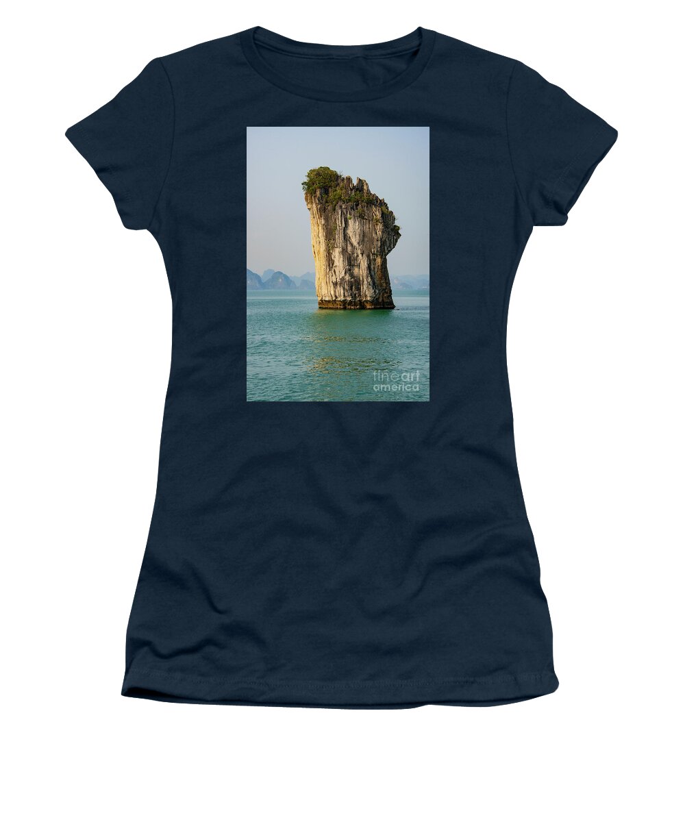 Halong Bay Women's T-Shirt featuring the photograph Afternoon Sun on Halong Bay Island by Bob Phillips