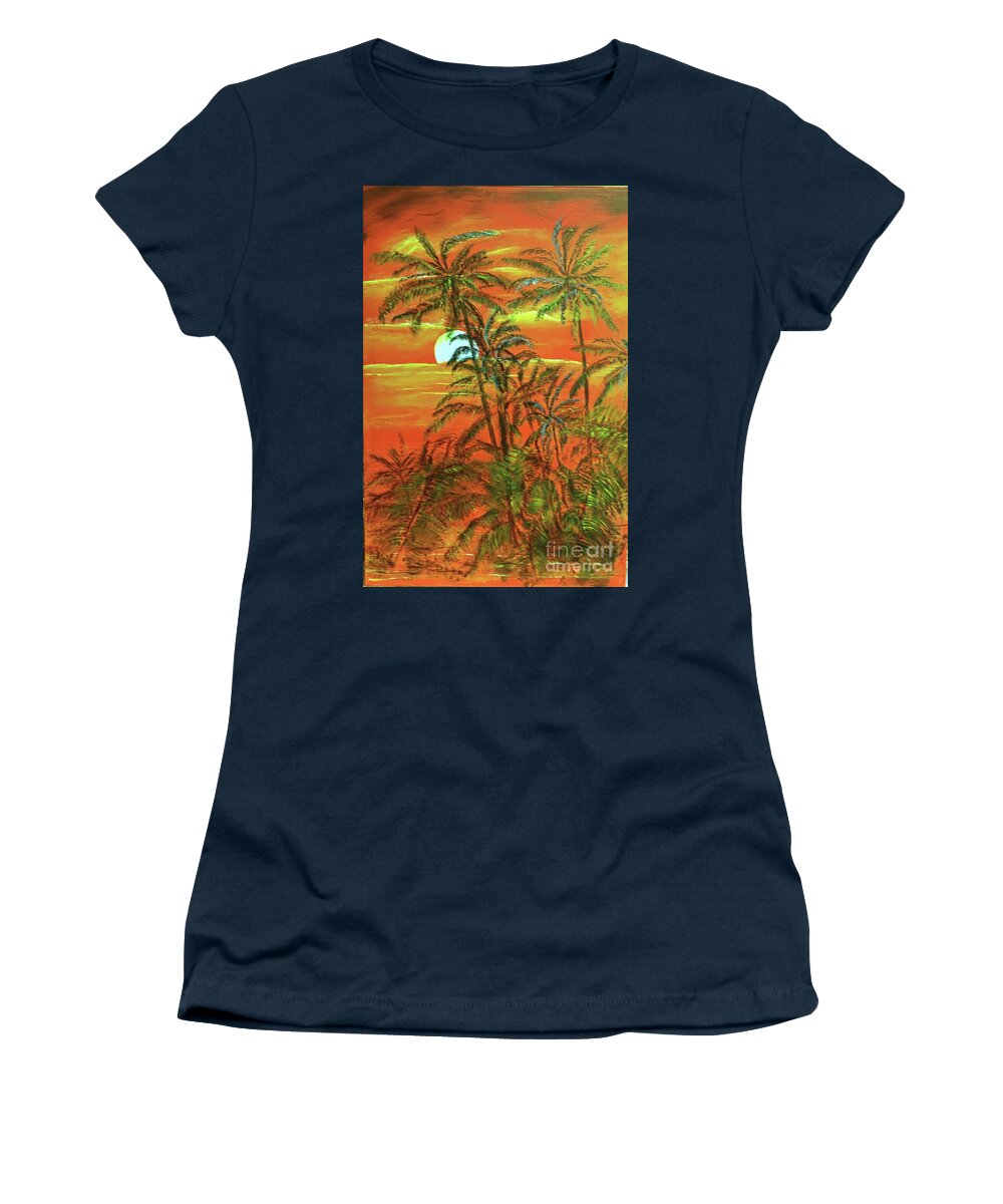 Mahina Women's T-Shirt featuring the painting Ahi'ahi Hoku by Michael Silbaugh