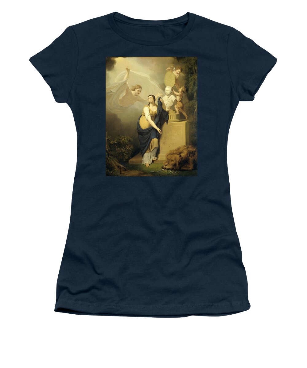 18th Century Art Women's T-Shirt featuring the painting Allegory of the Death of Prince William V, 1806 by Jan Willem Pieneman