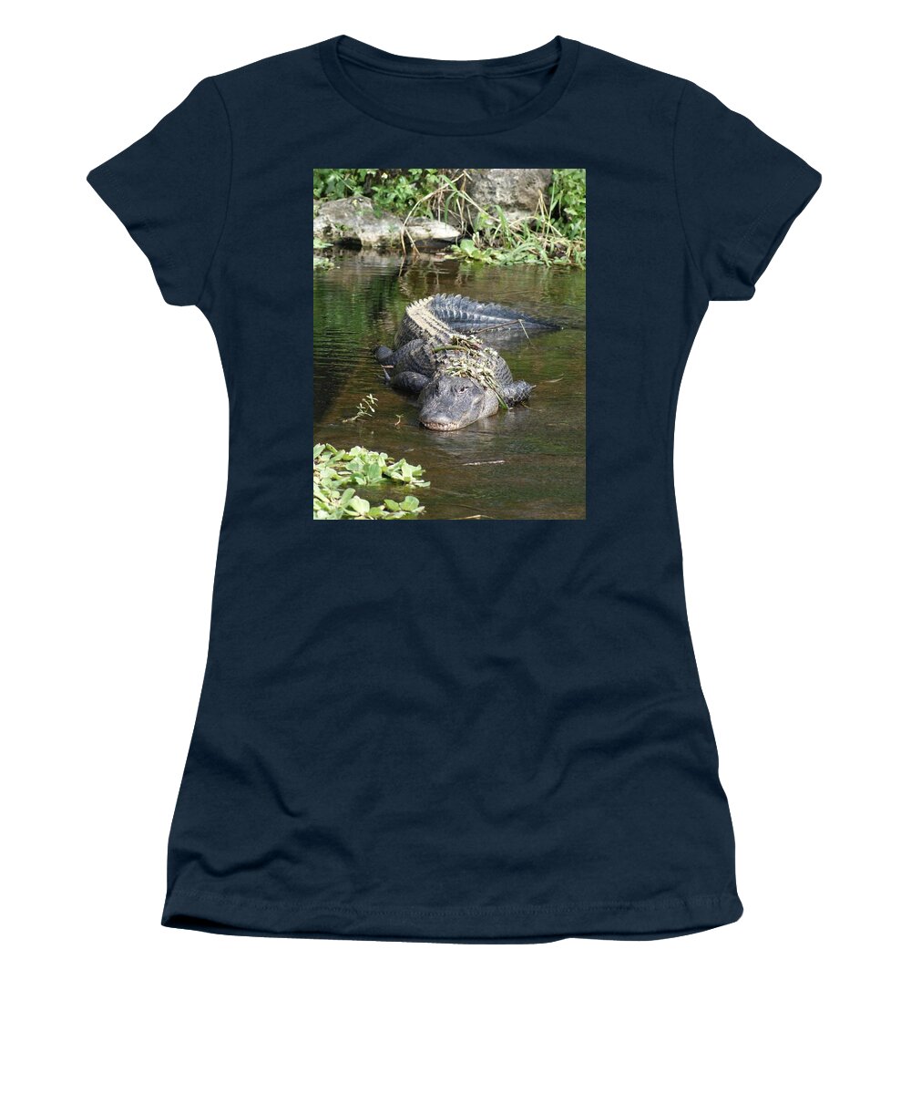Florida Women's T-Shirt featuring the photograph Alligator Day Spa by Lindsey Floyd