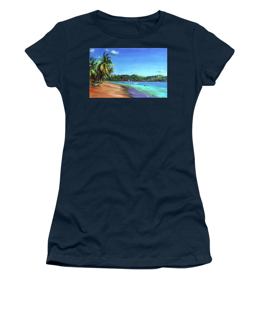 Caribbean Art Women's T-Shirt featuring the painting Anbakoko 3 by Jonathan Gladding