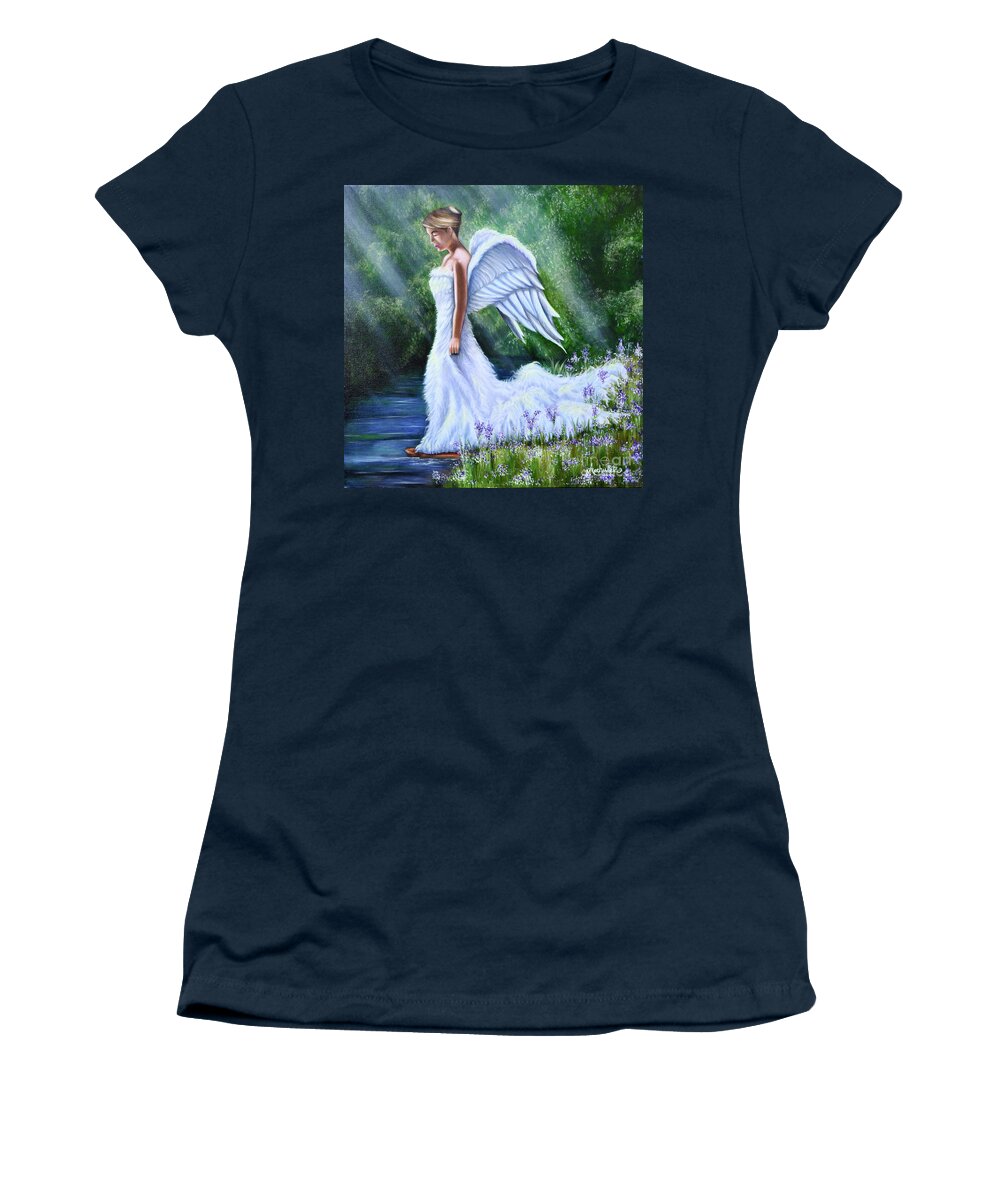 Angel Women's T-Shirt featuring the painting Angel by Ruben Archuleta - Art Gallery