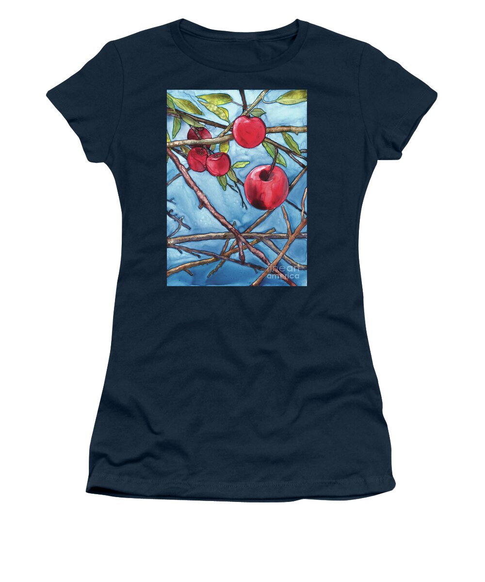 Watercolor Women's T-Shirt featuring the painting Apple Harvest by Amy Stielstra