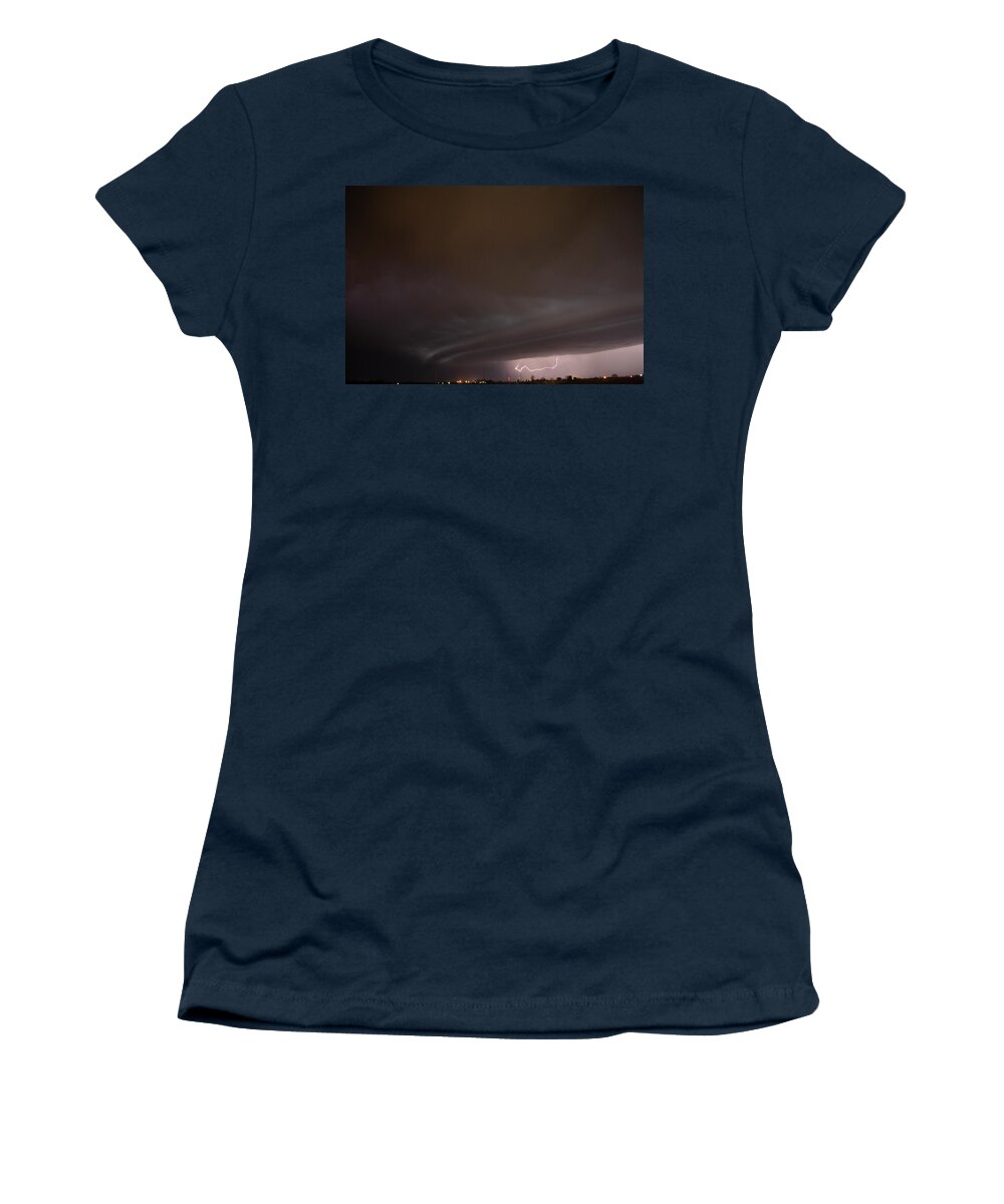 Nebraskasc Women's T-Shirt featuring the photograph April Thunderstorm Eye Candy 017 by Dale Kaminski