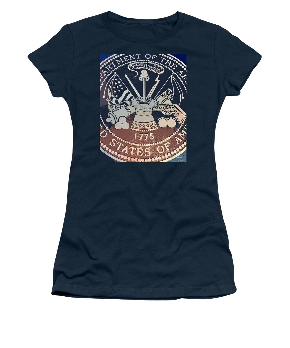 Military Women's T-Shirt featuring the photograph Army Emblem by Alan Metzger