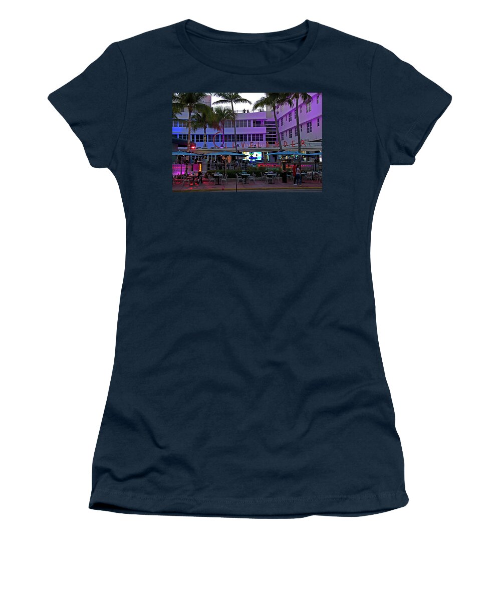 Art Deco Women's T-Shirt featuring the photograph Art Deco - South Beach, Clevelander by Richard Krebs