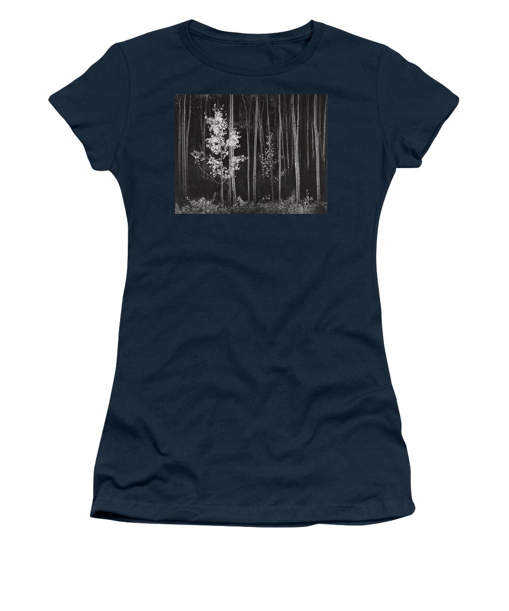 Ansel Adams Women's T-Shirt featuring the digital art Aspens Northern New Mexico by Ansel Adams