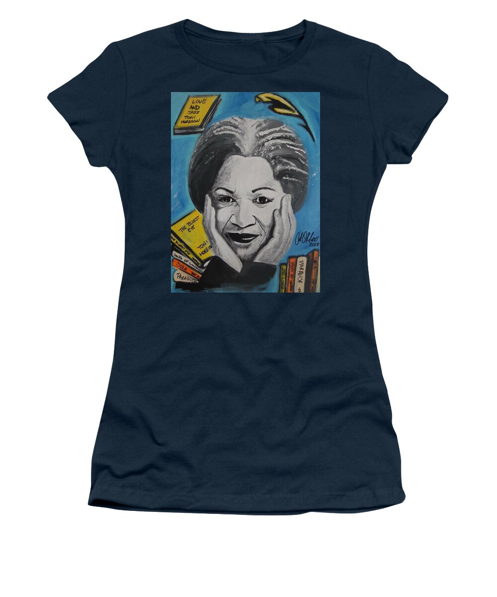 Author Women's T-Shirt featuring the painting Author Toni by Antonio Moore