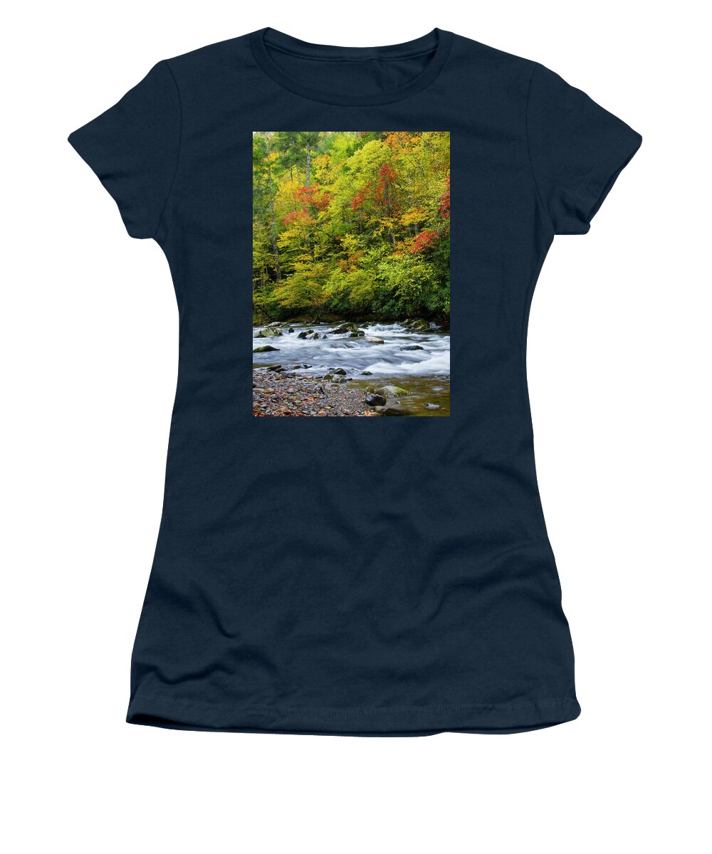 Autumn Women's T-Shirt featuring the photograph Autumn Stream by Larry Bohlin