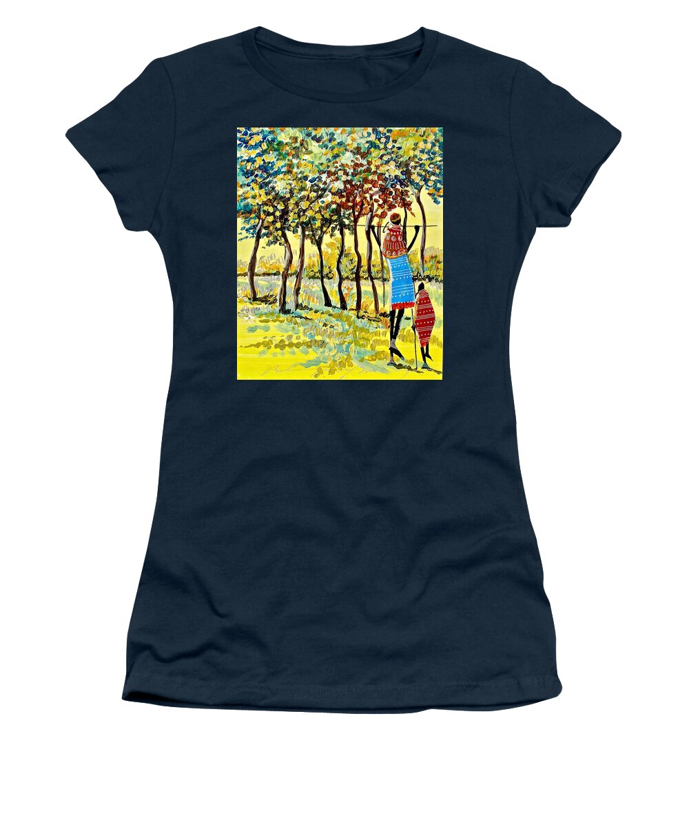 Africa Women's T-Shirt featuring the painting B-270 by Martin Bulinya