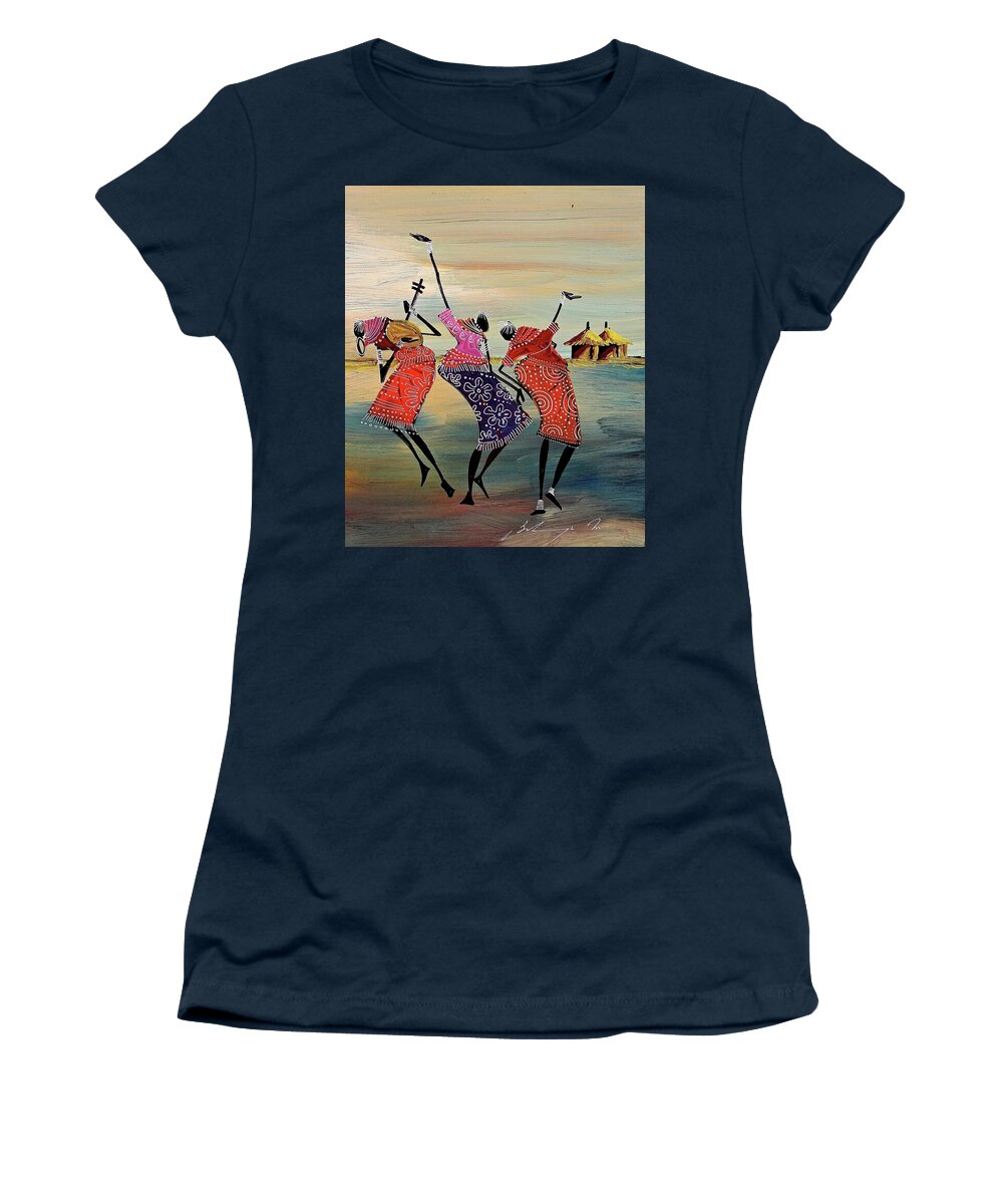 Africa Women's T-Shirt featuring the painting B-291 by Martin Bulinya