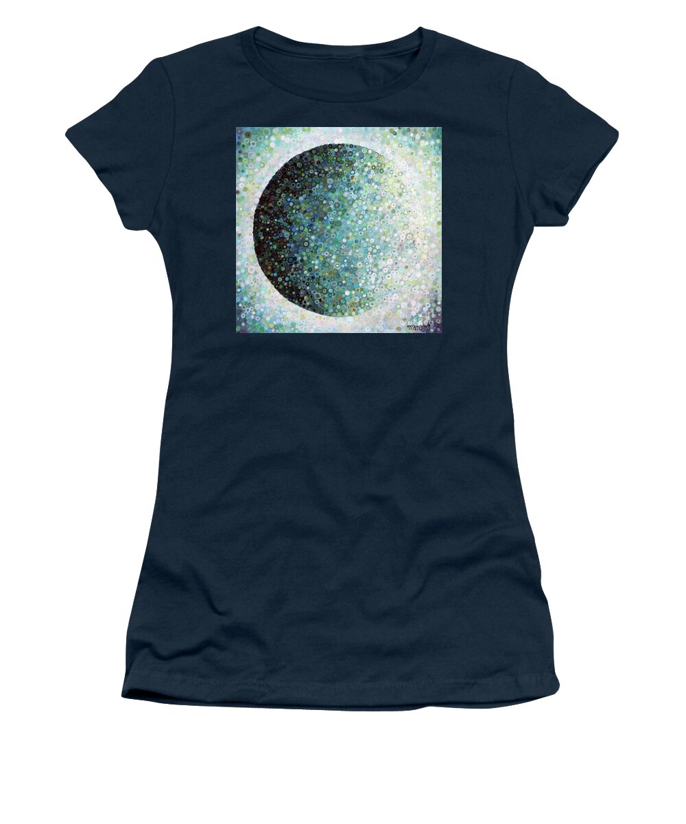 Green Women's T-Shirt featuring the painting Baby Earth by Manami Lingerfelt