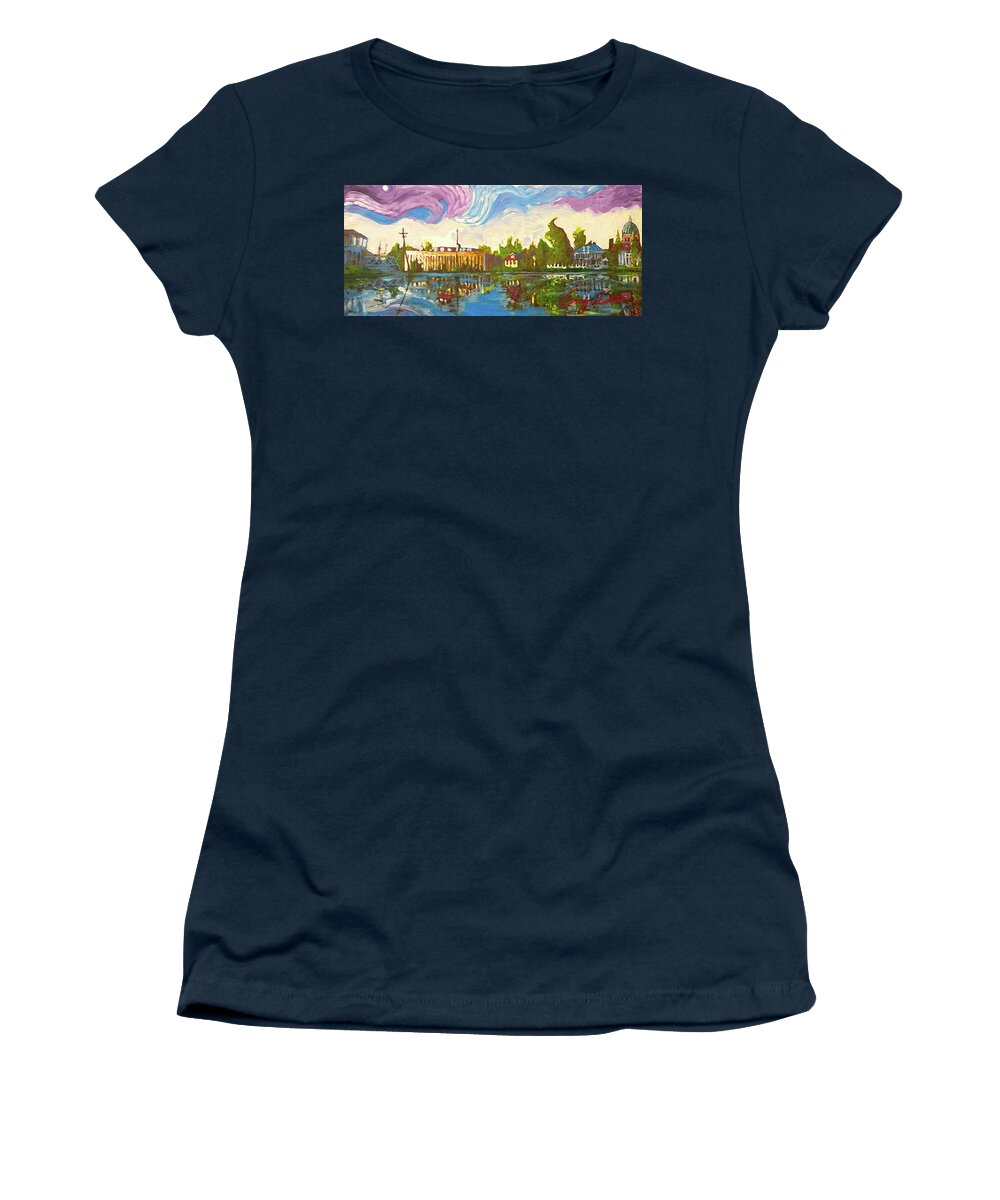 Bayou Saint John Women's T-Shirt featuring the painting Bayou Saint John One by Amzie Adams