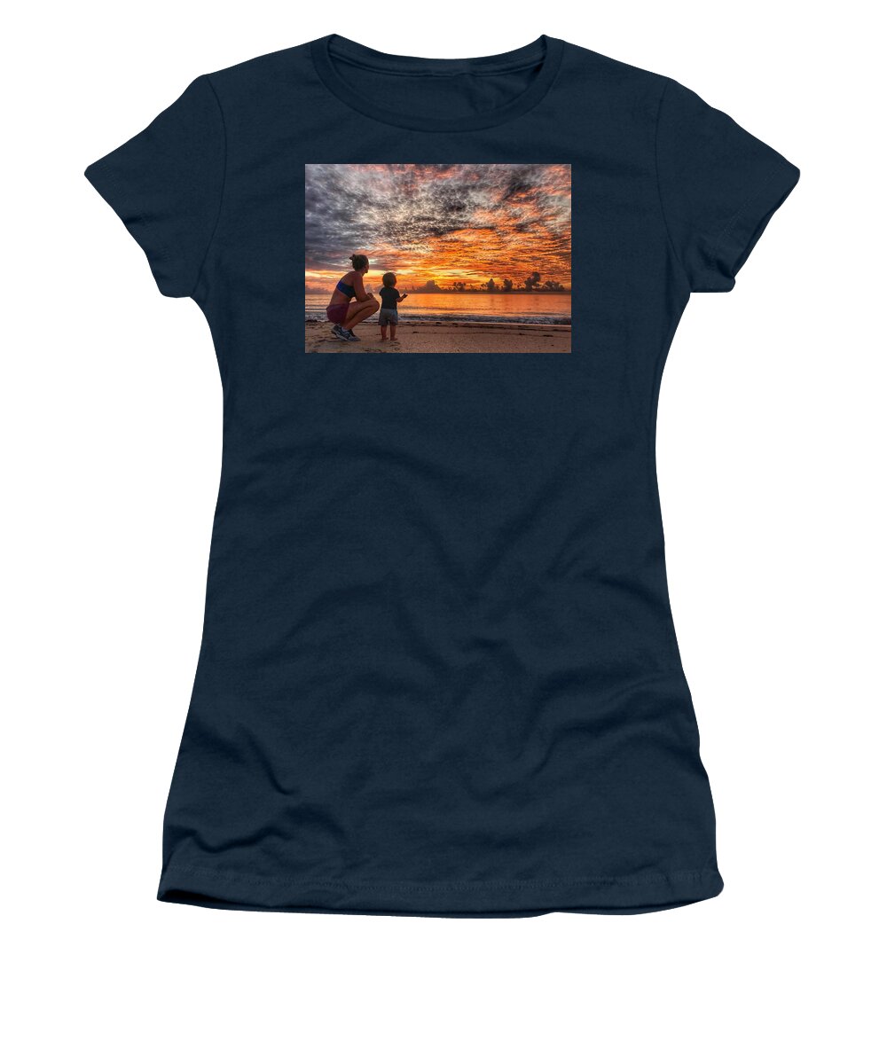 Florida Women's T-Shirt featuring the photograph Beach Baby Sunrise 4 Delray Beach Florida by Lawrence S Richardson Jr
