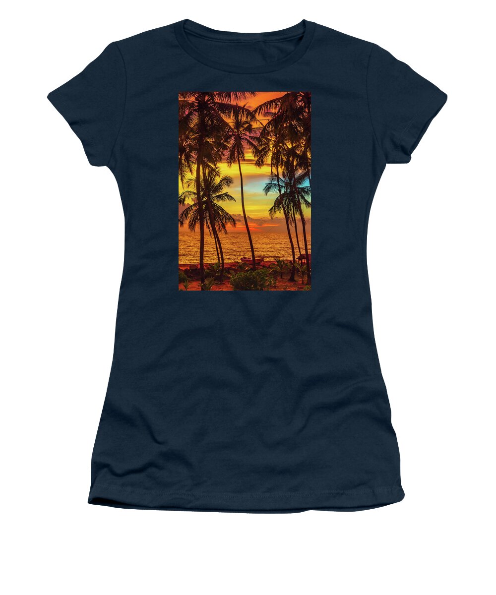Beautiful Women's T-Shirt featuring the photograph Beautiful sunset in Sri Lanka by Vladimir Sergeev