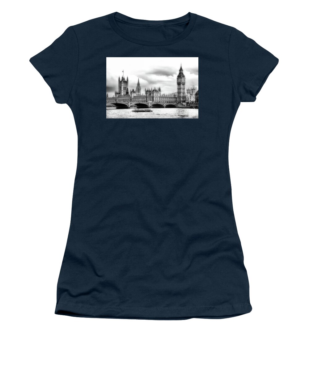 Parlieament Women's T-Shirt featuring the photograph Big Clock in London Soft by Ken Johnson