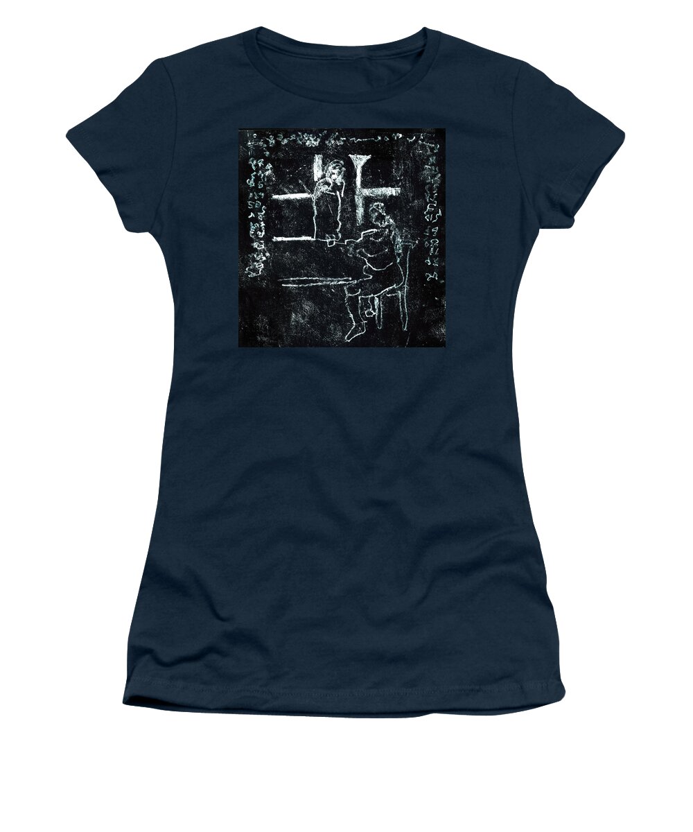 Black Ivory Women's T-Shirt featuring the drawing Black Ivory Issue 1b45a by Edgeworth Johnstone
