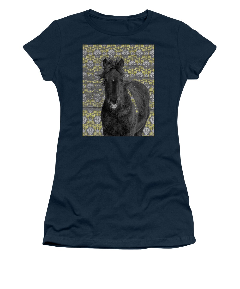 Horses Women's T-Shirt featuring the photograph Blackie by Mary Hone