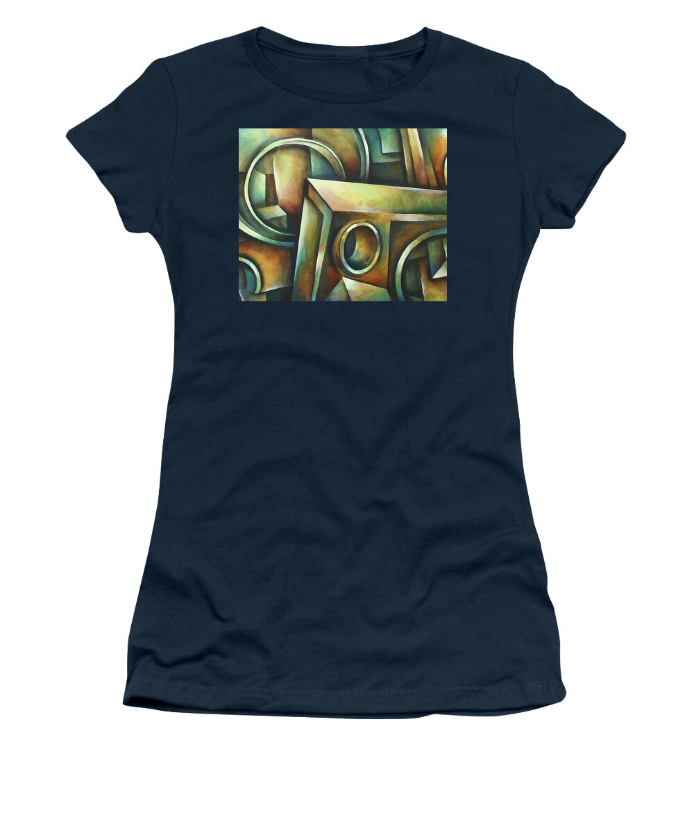 Geometric Women's T-Shirt featuring the painting  Blockade by Michael Lang