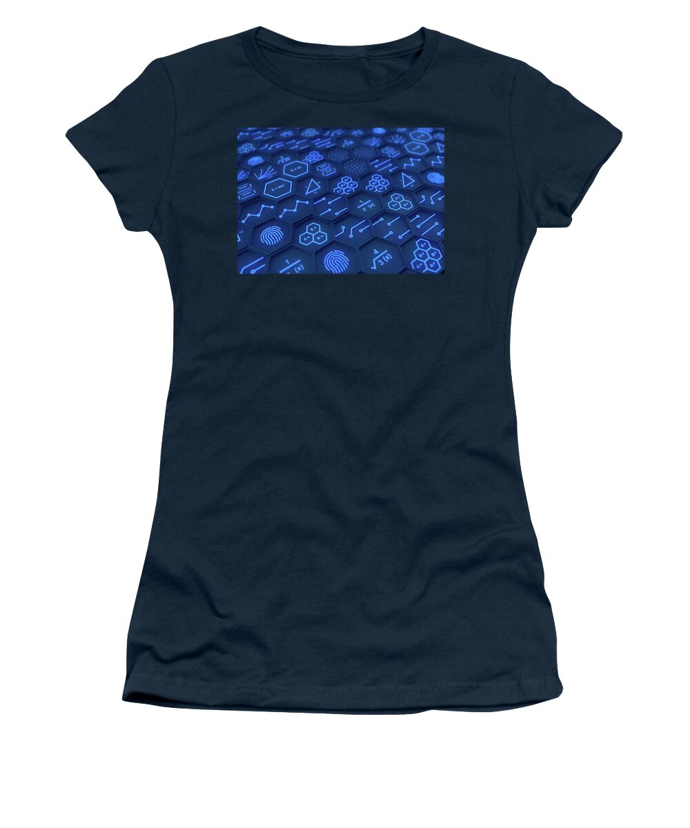 3 D Women's T-Shirt featuring the photograph Blocks Of Circuit Board by Ikon Images