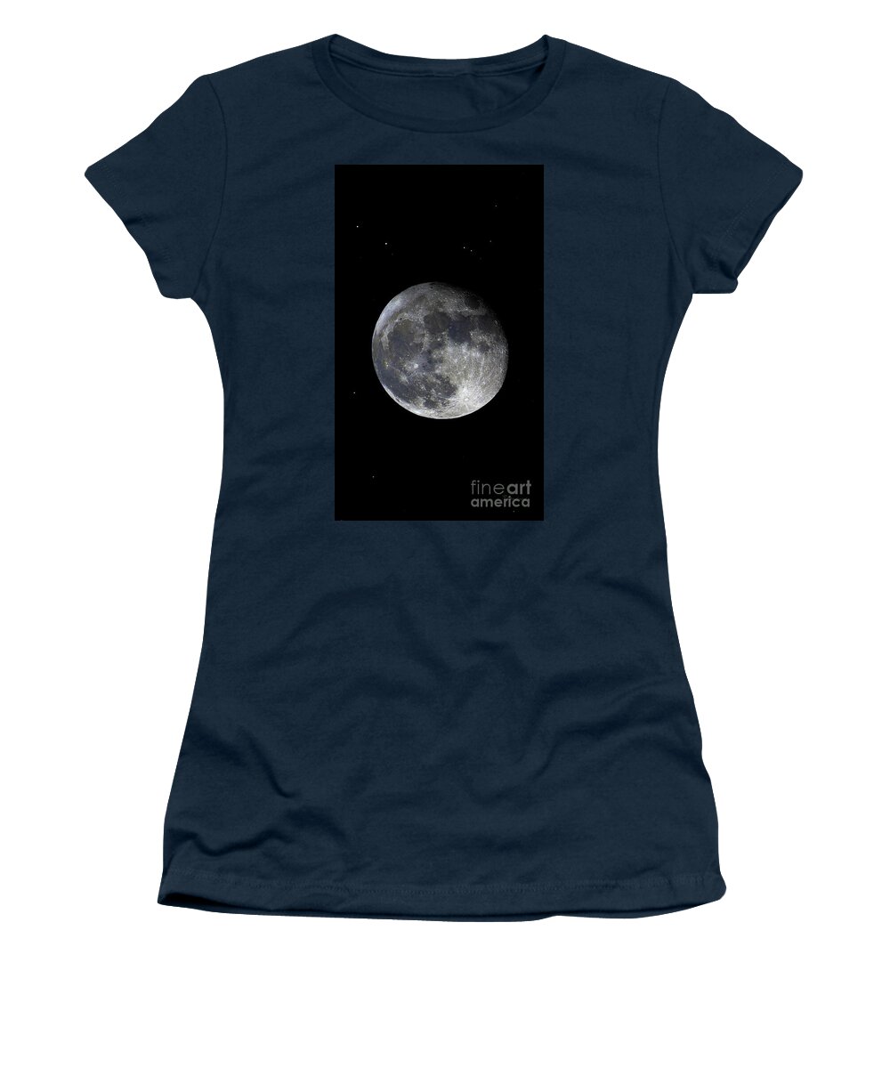 Bloodred Wolf Moon Women's T-Shirt featuring the photograph Blood Red Wolf Supermoon Eclipse Series 873dl by Ricardos Creations