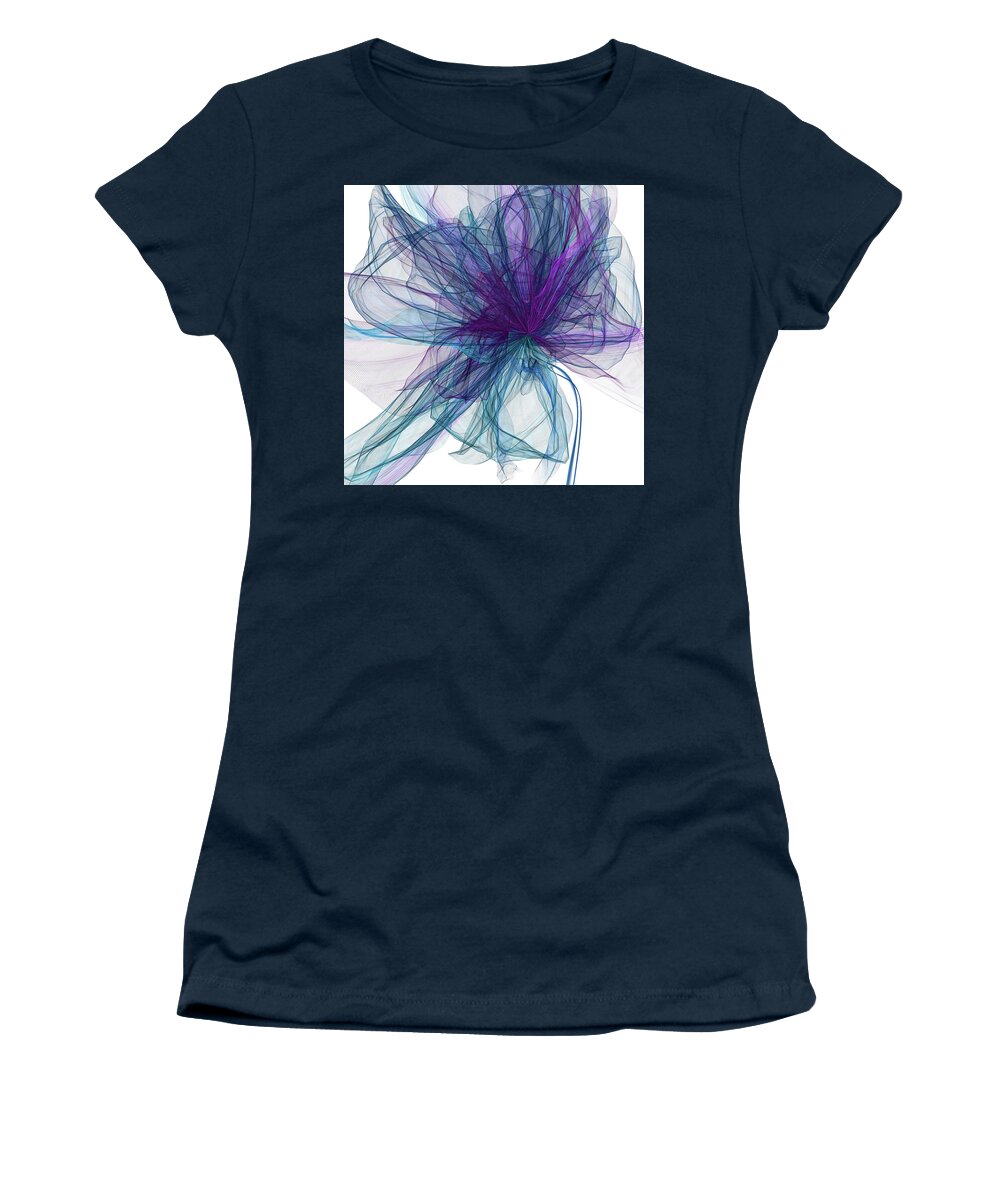 Blue And Purple Art Women's T-Shirt featuring the painting Blue And Purple Art #1 by Lourry Legarde