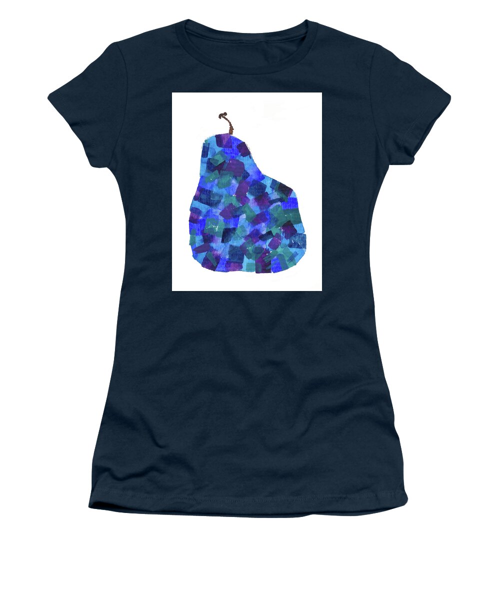 Pear Women's T-Shirt featuring the painting Blue Pear by Marty Klar