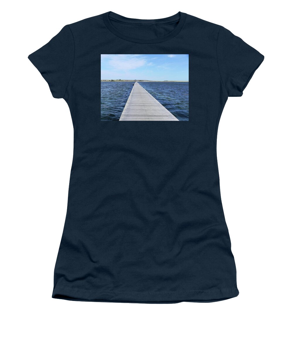 Boardwalk Beach Bay Sandwich Women's T-Shirt featuring the photograph Boardwalk by Kathleen Moroney