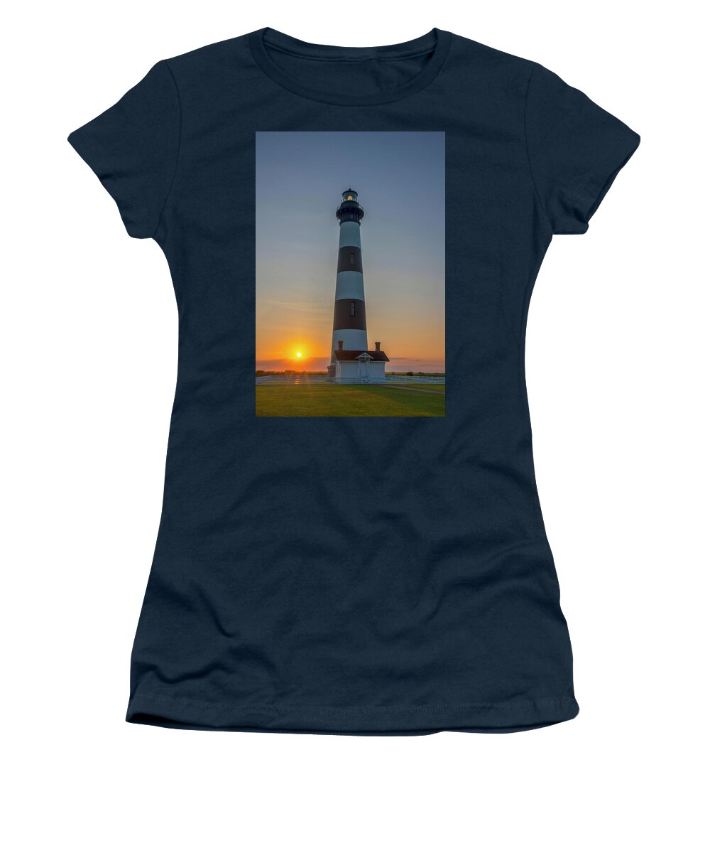 Outer Banks Women's T-Shirt featuring the photograph Bodie Island, Sunrise, OBX by Cindy Lark Hartman