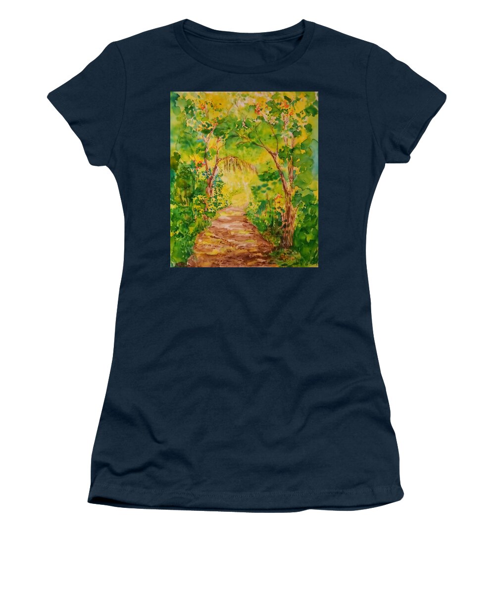 Silk Painting Women's T-Shirt featuring the painting Brazos Bend State Park by Susan Moody