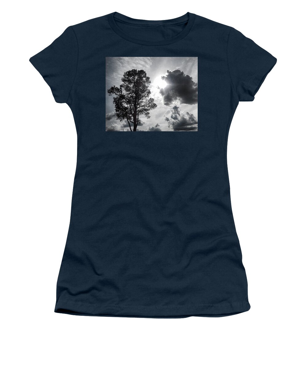Black & White Women's T-Shirt featuring the photograph Breaking Through the Clouds by Michael Frank