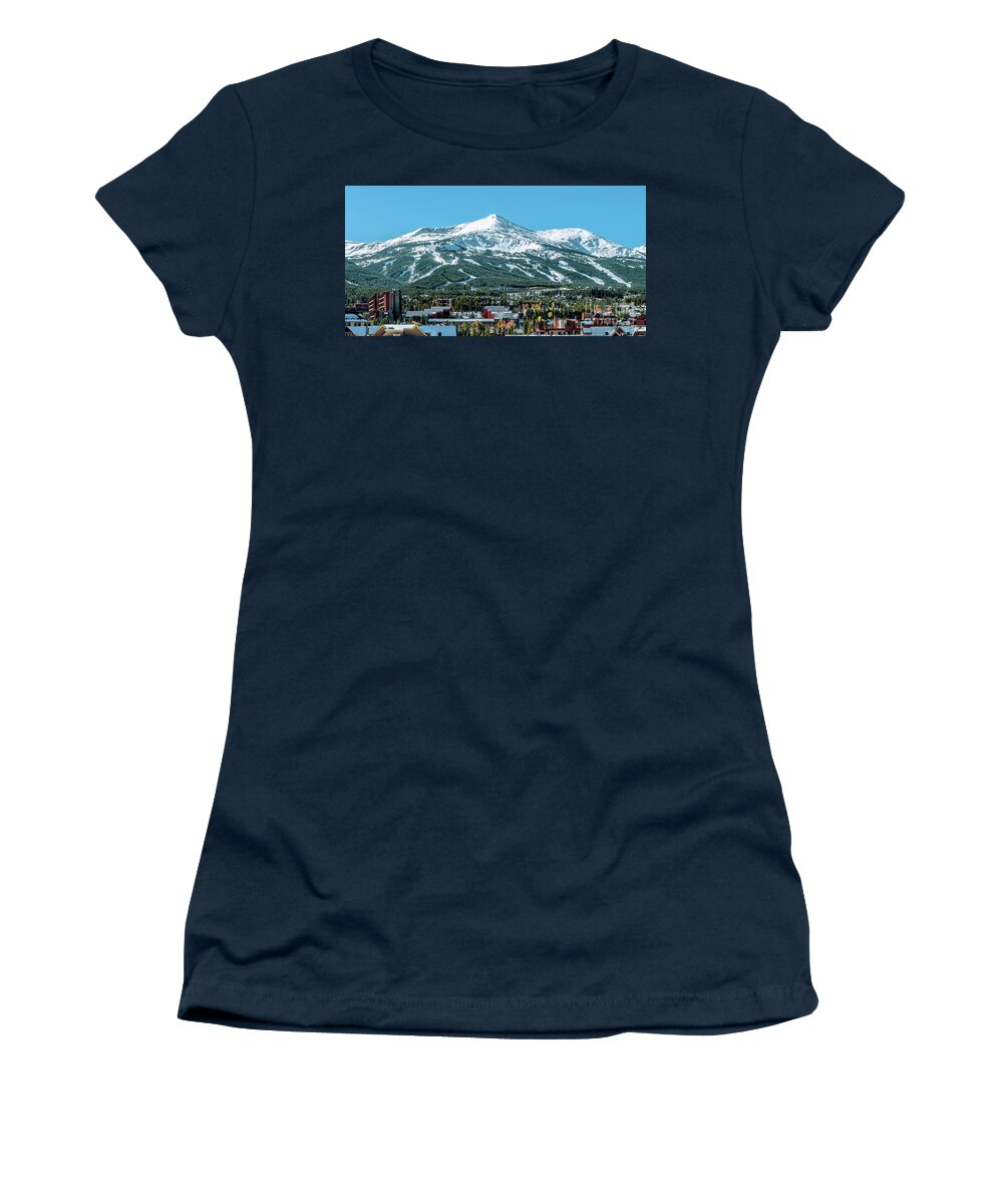Breckenridge Colorado Women's T-Shirt featuring the photograph Breckenridge Colorado Main Peak 2 to 1 Ratio by Aloha Art