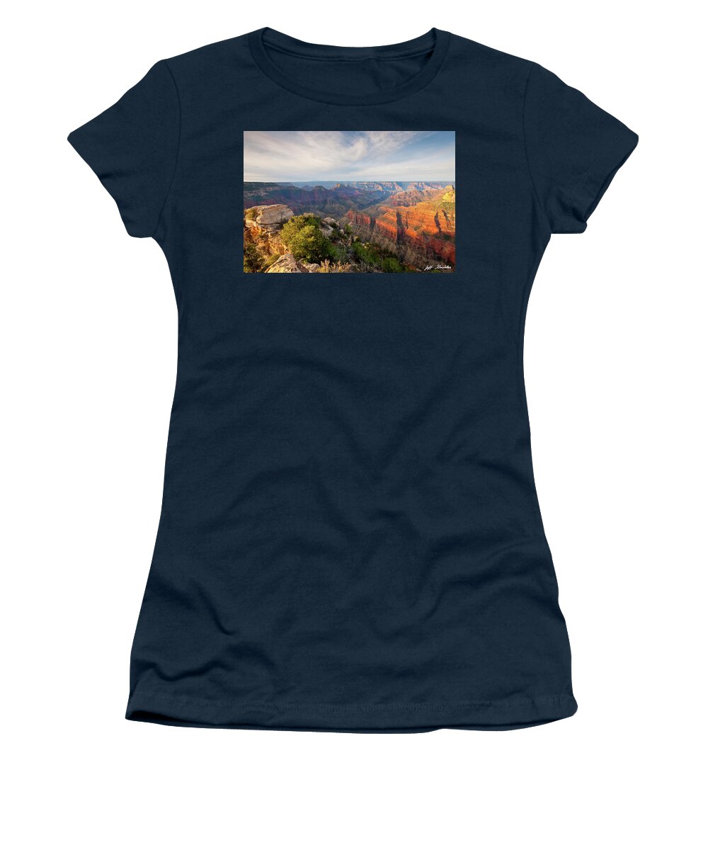 Arizona Women's T-Shirt featuring the photograph Bright Angel Canyon at Sunrise by Jeff Goulden