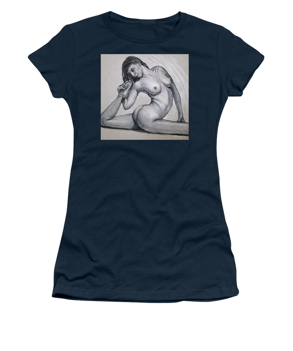 Life Drawing Women's T-Shirt featuring the painting Brynna by Jeff Dickson