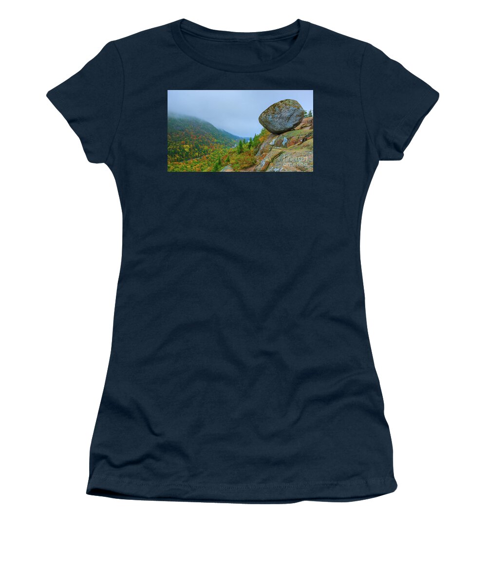 Acadia National Park Women's T-Shirt featuring the photograph Bubble Rock, Maine by Henk Meijer Photography