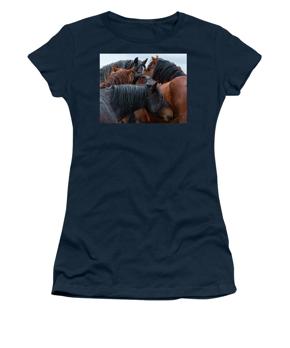 Wild Horses Women's T-Shirt featuring the photograph Buddies by Mary Hone