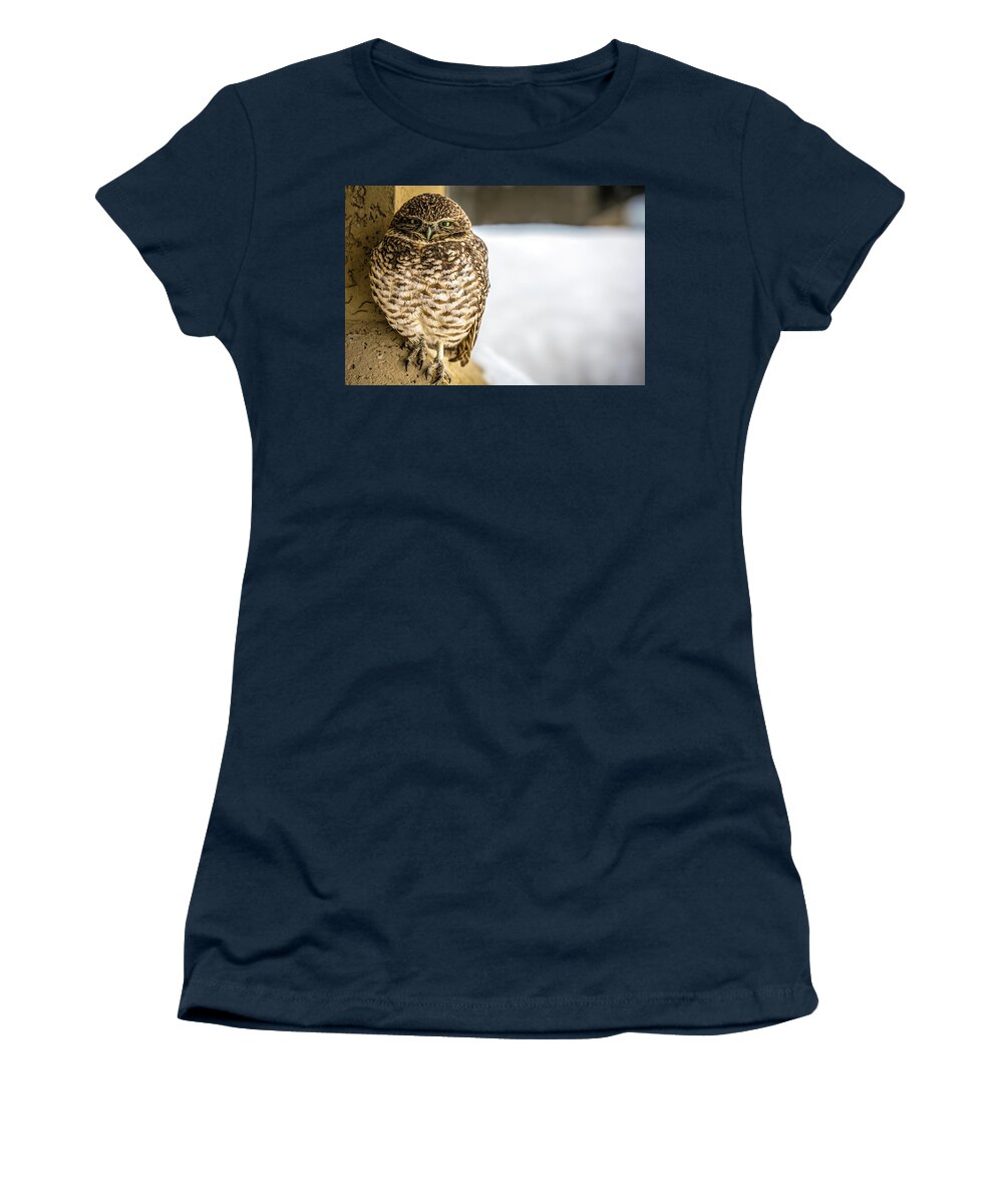 Bird Women's T-Shirt featuring the photograph Burrowing Owl by Bill Chizek