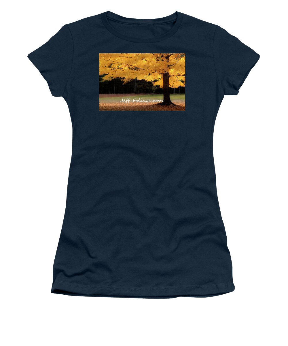 Autumn Fall Colors Women's T-Shirt featuring the photograph Canopy of Gold fall Colors by Jeff Folger