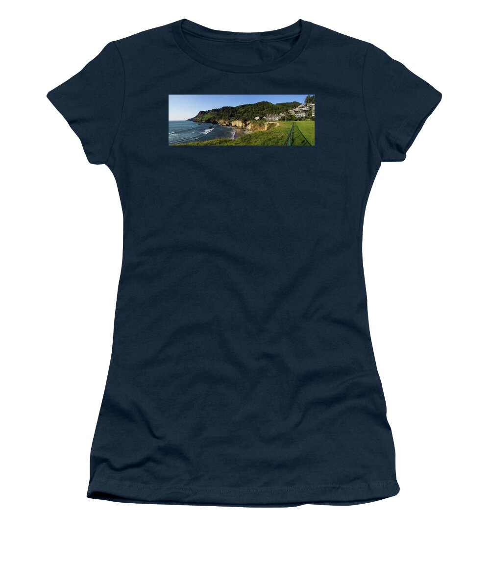 Cape Women's T-Shirt featuring the photograph Cape Foulweather with condominium by Steve Estvanik