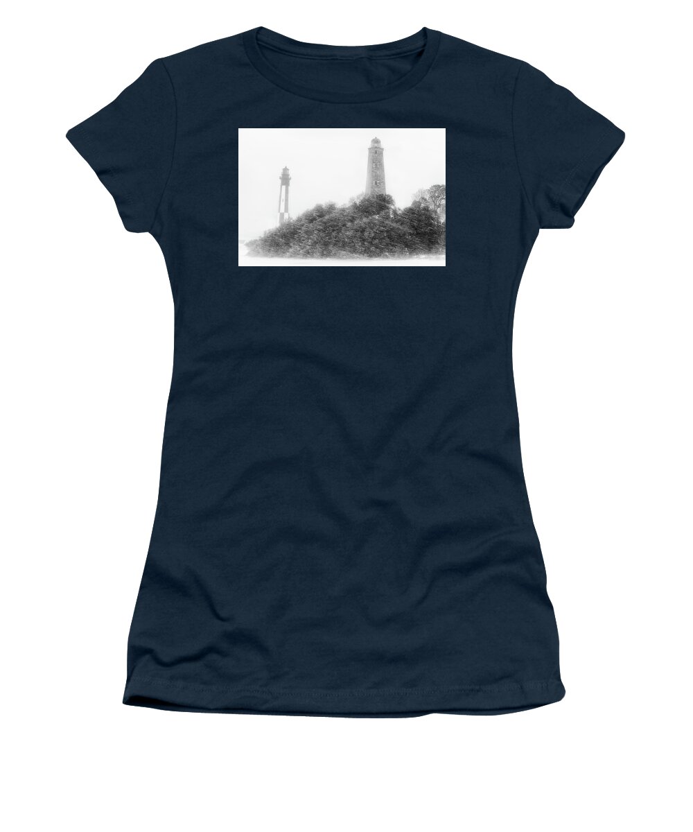 Black And White Photography Women's T-Shirt featuring the photograph Cape Henry by Russell Pugh