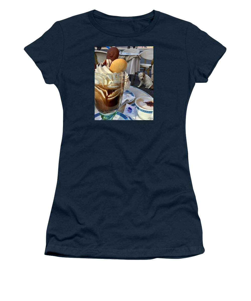Capri Women's T-Shirt featuring the photograph Capri Cafe Au Lait by Tom Johnson
