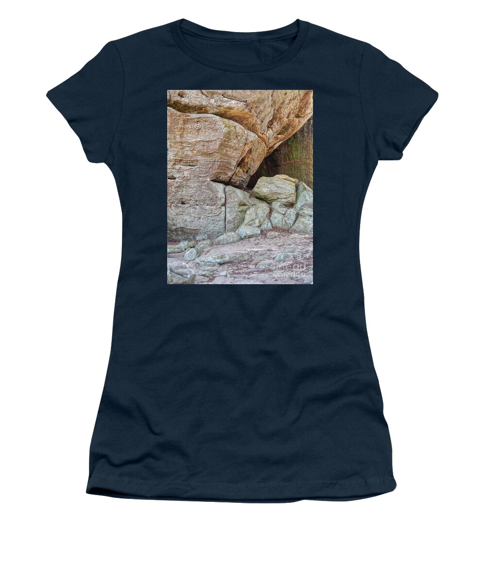 Cliff Women's T-Shirt featuring the photograph Cave In A Cliff by Phil Perkins
